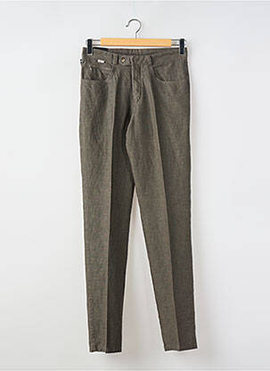 Pantalon slim tissage popeline taille normale marron GS CLUB homme