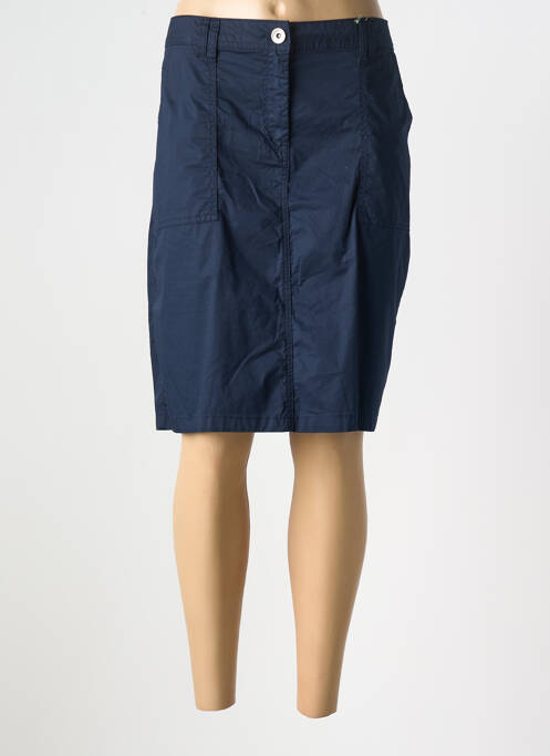 Jupe mi-longue coupe droite bleu CECIL femme