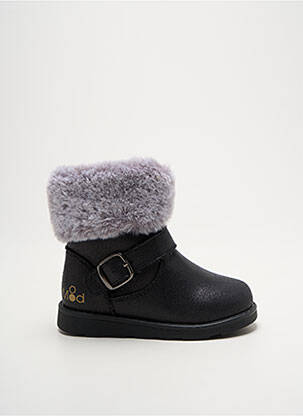 Bottines/boots fourrée bout rond noir MOD8 fille