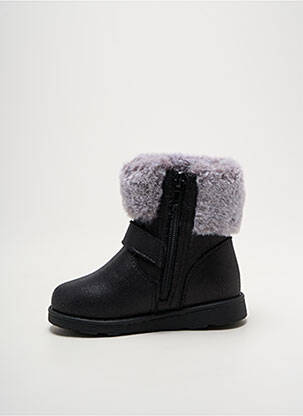 Bottines/boots fourrée bout rond noir MOD8 fille