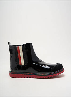 Bottines/boots matière lisse bout rond noir MOD8 fille