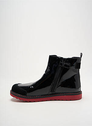 Bottines/boots matière lisse bout rond noir MOD8 fille