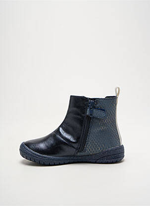 Bottines/boots matière lisse bout rond bleu MOD8 fille