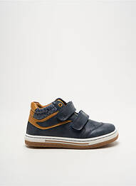 Baskets tissage satiné bout rond bleu MOD8 garcon
