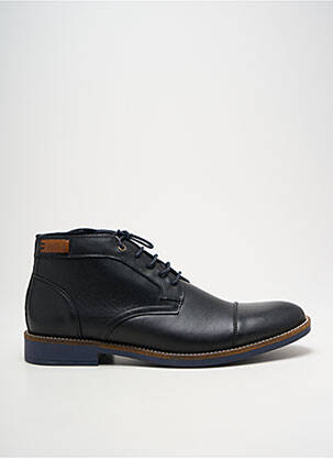 Bottines/boots tissage satiné talon bas noir ORLAND homme
