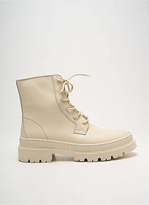 Bottines/boots matière lisse talon plat jusqu'à 3cm beige ORLAND femme