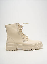 Bottines/boots matière lisse talon plat jusqu'à 3cm beige ORLAND femme