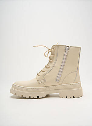 Bottines/boots matière lisse talon plat jusqu'à 3cm beige ORLAND femme
