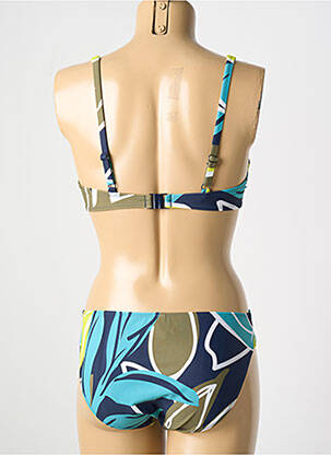Maillot de bain 2 pièces stretch haut soutien-gorge emboitant bleu PASTUNETTE femme