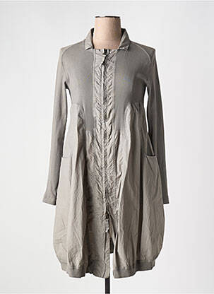Manteau long coupe cintrée sans capuche gris RUNDHOLZ femme