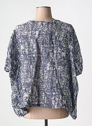 Blouse col rond manches courtes bleu COLOUR 5 POWER femme