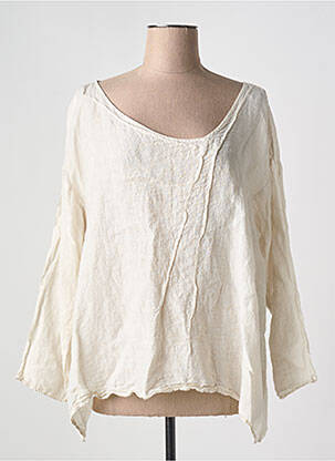 Blouse col rond manches longues gris MANUELLE GUIBAL femme
