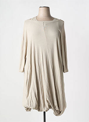 Robe mi-longue manches 3/4 manches 3/4 beige BLACK LABEL femme