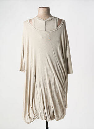 Robe mi-longue manches 3/4 manches 3/4 beige BLACK LABEL femme