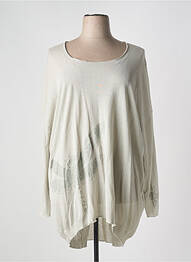 Pull tunique stretch manches longues gris BLACK LABEL femme