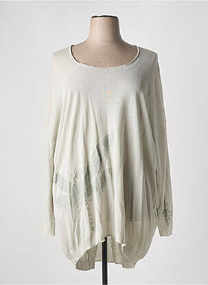 Pull tunique stretch manches longues gris BLACK LABEL femme