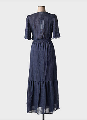 Robe longue manches courtes manches courtes bleu GRACE & MILA femme