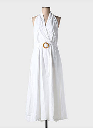 Robe longue sans manche sans manche blanc GRACE & MILA femme