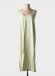 Robe longue tissage crêpe sans manche vert B.YOUNG femme