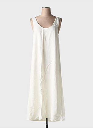 Robe longue tissage crêpe sans manche beige B.YOUNG femme