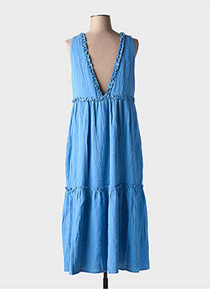 Robe longue sans manche sans manche bleu LAURE + MAX femme