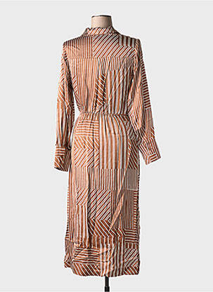 Robe longue manches longues manches longues marron GRACE & MILA femme