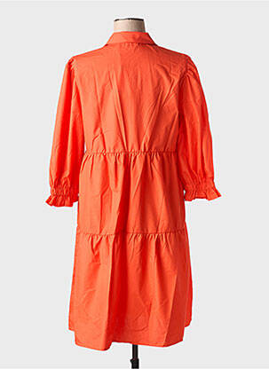 Robe mi-longue manches 3/4 manches 3/4 orange B.YOUNG femme