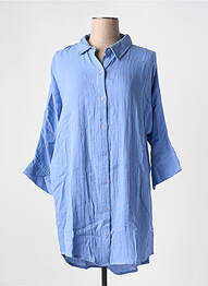 Robe courte manches 3/4 manches 3/4 bleu ICHI femme