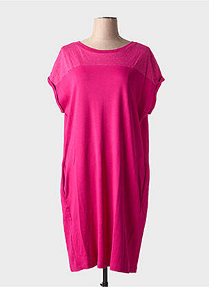 Robe mi-longue manches courtes manches courtes rose CECIL femme