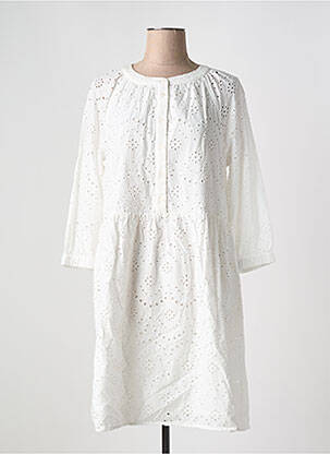 Robe mi-longue manches 3/4 manches 3/4 blanc STREET ONE femme