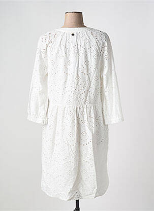 Robe mi-longue manches 3/4 manches 3/4 blanc STREET ONE femme