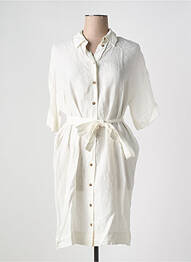 Robe mi-longue manches 3/4 manches 3/4 beige SELECTED femme