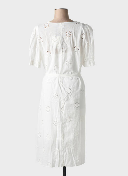 Robe mi-longue blanc ICHI pour femme