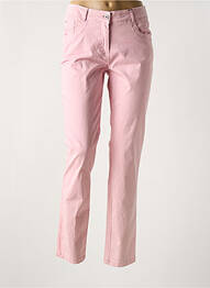 Pantalon slim tissage popeline taille normale rose BRANDTEX femme