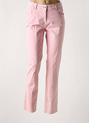 Pantalon slim tissage popeline taille normale rose BRANDTEX femme