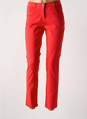 Pantalon slim tissage popeline taille normale rouge BRANDTEX femme