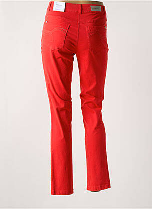 Pantalon slim tissage popeline taille normale rouge BRANDTEX femme