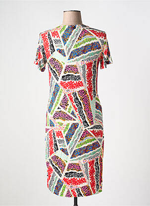 Robe mi-longue manches courtes manches courtes rouge MALOKA femme