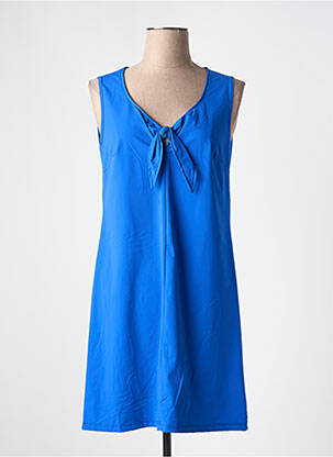 Robe courte sans manche sans manche bleu MALOKA femme