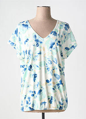 T-shirt col v manches courtes vert YEST femme
