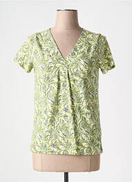 T-shirt imprimé fantaisie manches courtes vert TRANQUILLO femme