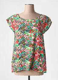 Blouse imprimé fleurs manches courtes rouge BLA-BLA femme