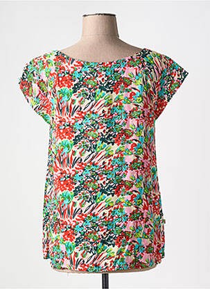 Blouse imprimé fleurs manches courtes rouge BLA-BLA femme