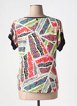 Blouse col v manches courtes rouge MALOKA femme