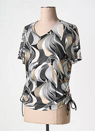T-shirt col v manches courtes noir BRANDTEX femme