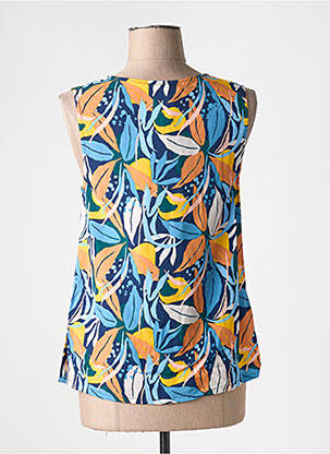 Top imprimé fantaisie sans manche bleu TRANQUILLO femme