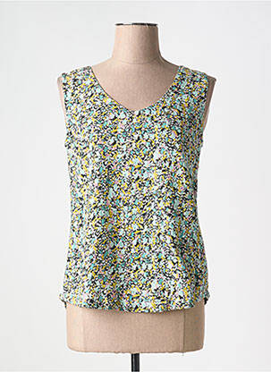 Top tissage crêpe sans manche vert LILY & ME femme