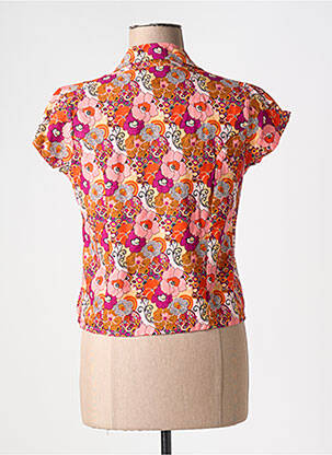 Chemisier imprimé fleurs manches courtes orange BLA-BLA femme