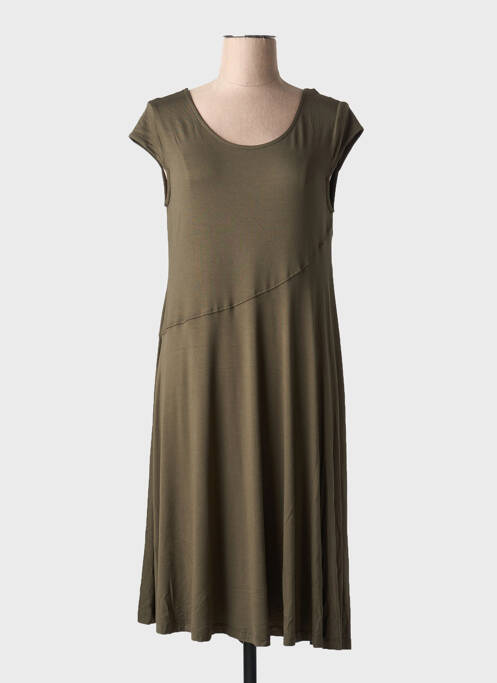 Robe mi-longue vert MALOKA pour femme