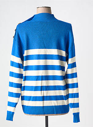 Pull stretch manches longues bleu ICHI femme